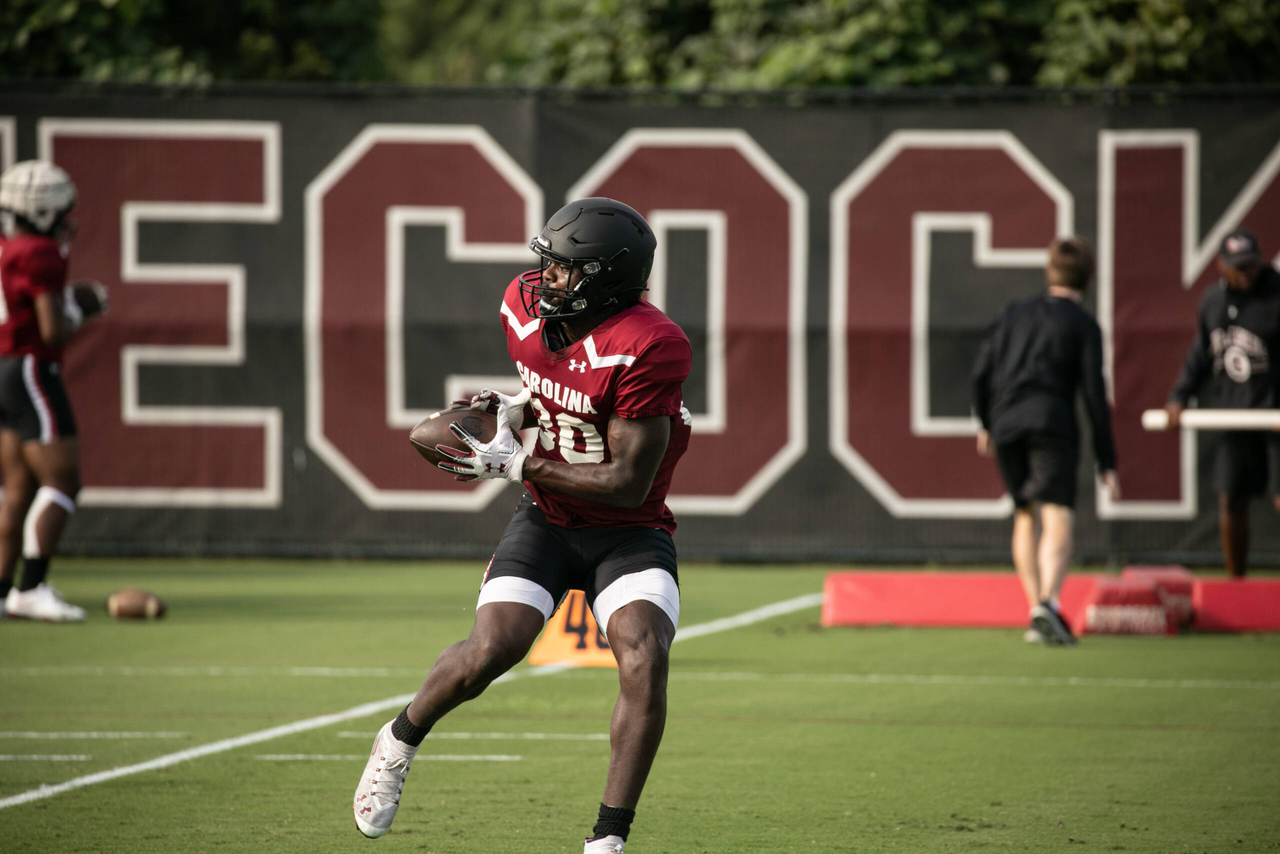 Keveon Mullins (80) | Tuesday, Sept. 15, 2020 | Ken & Cyndi Long Football Operations Center | Columbia, S.C. | Photos by South Carolina Athletics