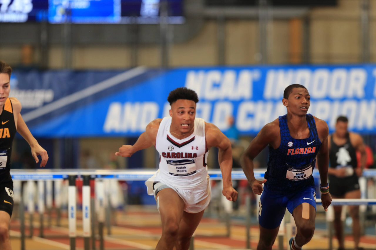 Isaiah Moore in action at the 2019 NCAA Indoor Championships | March 8, 2019 | Photo by Walt Middleton