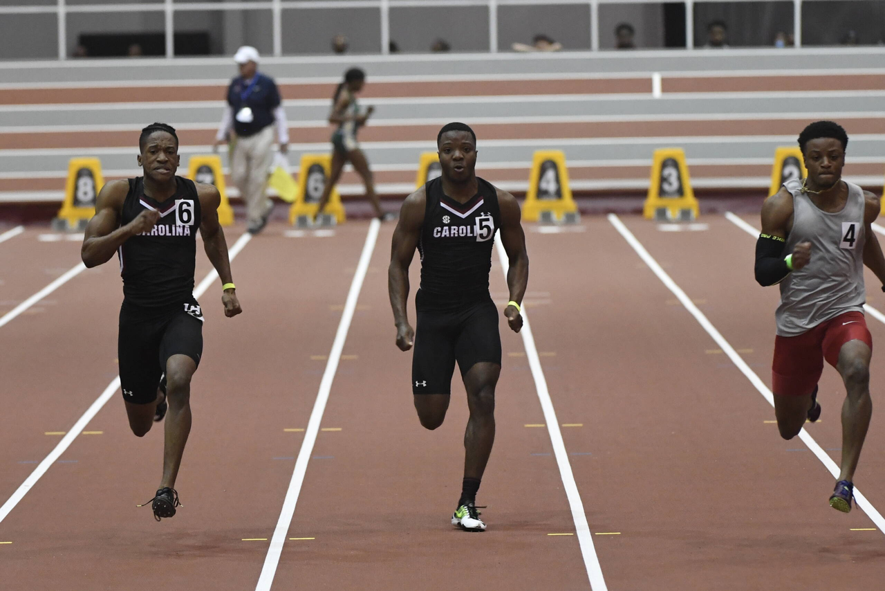Darrell Singleton Jr. and Evan Miller in action at the Gamecock Inaugural | Jan. 19, 2019 | Photo by Allen Sharpe