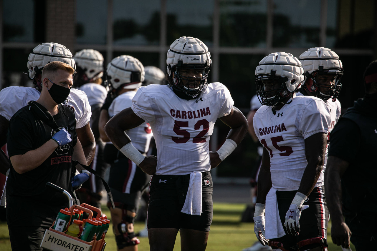 JJ Enagbare (52) | Thursday, Aug. 27, 2020 | Ken & Cyndi Long Football Operations Center | Columbia, S.C. | Photos by South Carolina Athletics