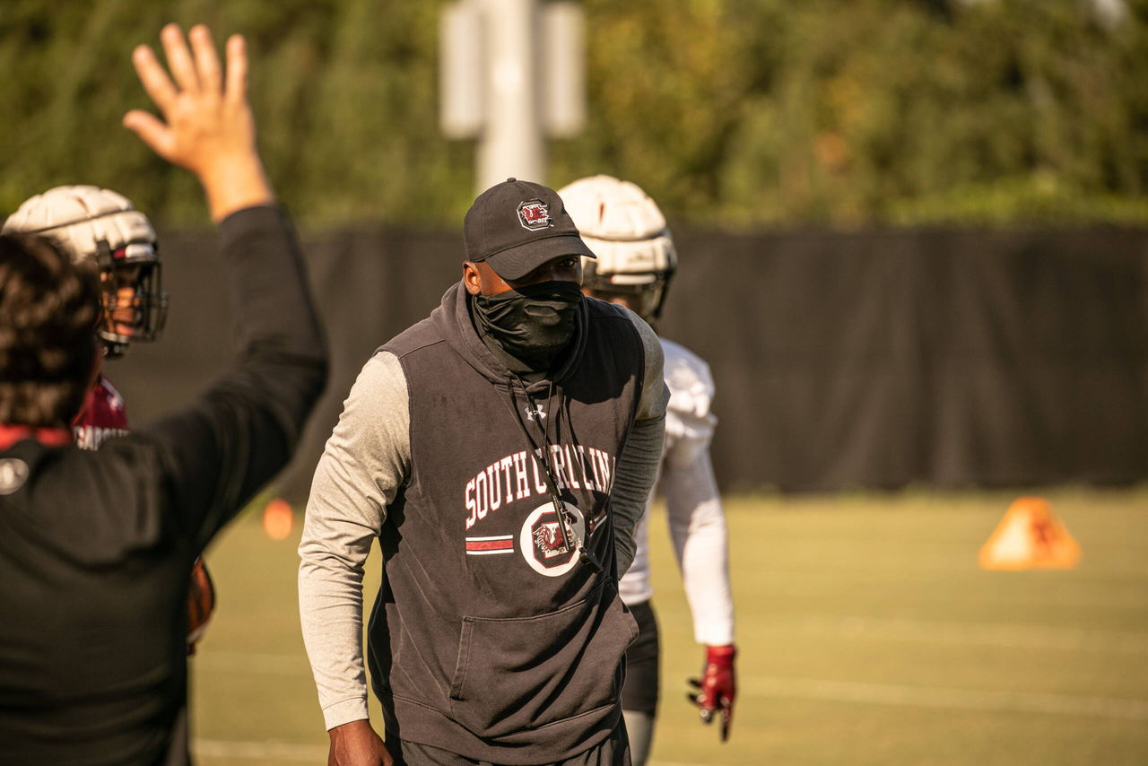 Linebackers coach Rod Wilson | Thursday, Sept. 3, 2020 | Ken & Cyndi Long Football Operations Center | Columbia, S.C. | Photos by South Carolina Athletics