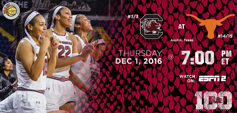Gamecock Gameday: No. 3/3 Women's Hoops Travels to No. 14/15 Texas