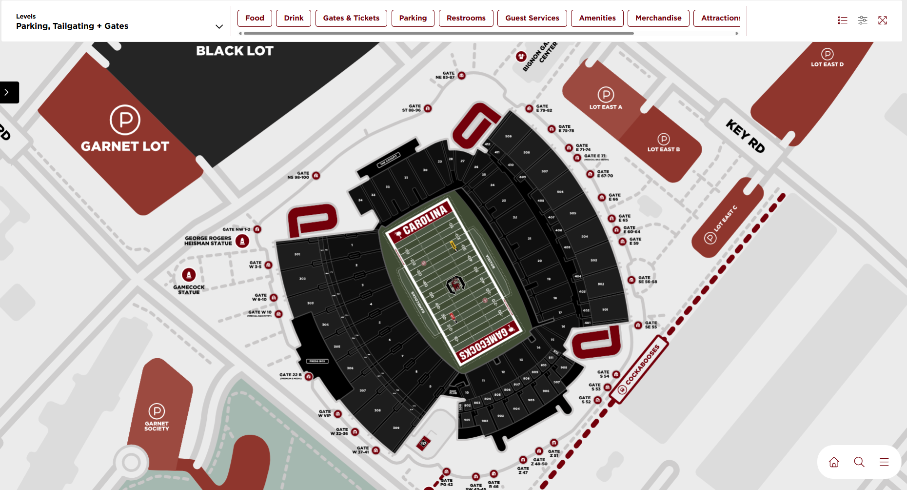 Gamecocks Launch Interactive Williams-Brice Stadium Map to Help Fans Get Ready for Game Days