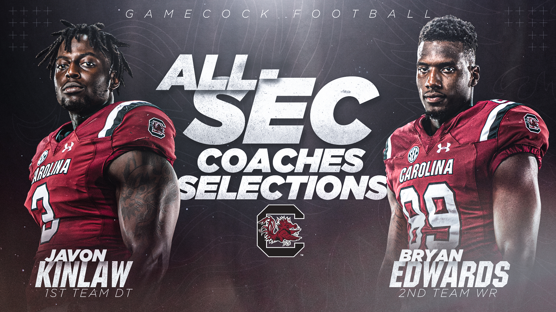 Kinlaw and Edwards Named to Coaches' All-SEC Team