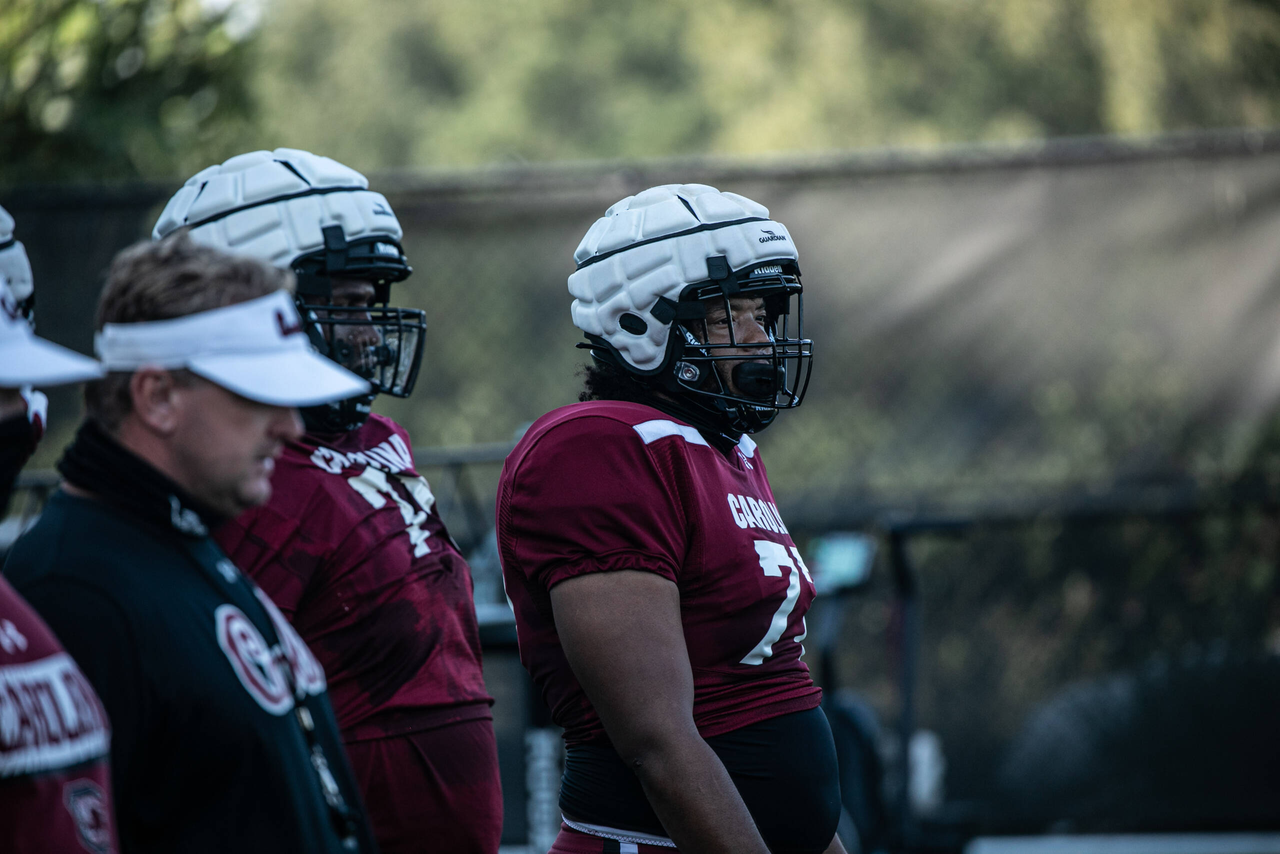 Vershon Lee (77) | Tuesday, Sept. 8, 2020 | Ken & Cyndi Long Football Operations Center | Columbia, S.C. | Photos by South Carolina Athletics