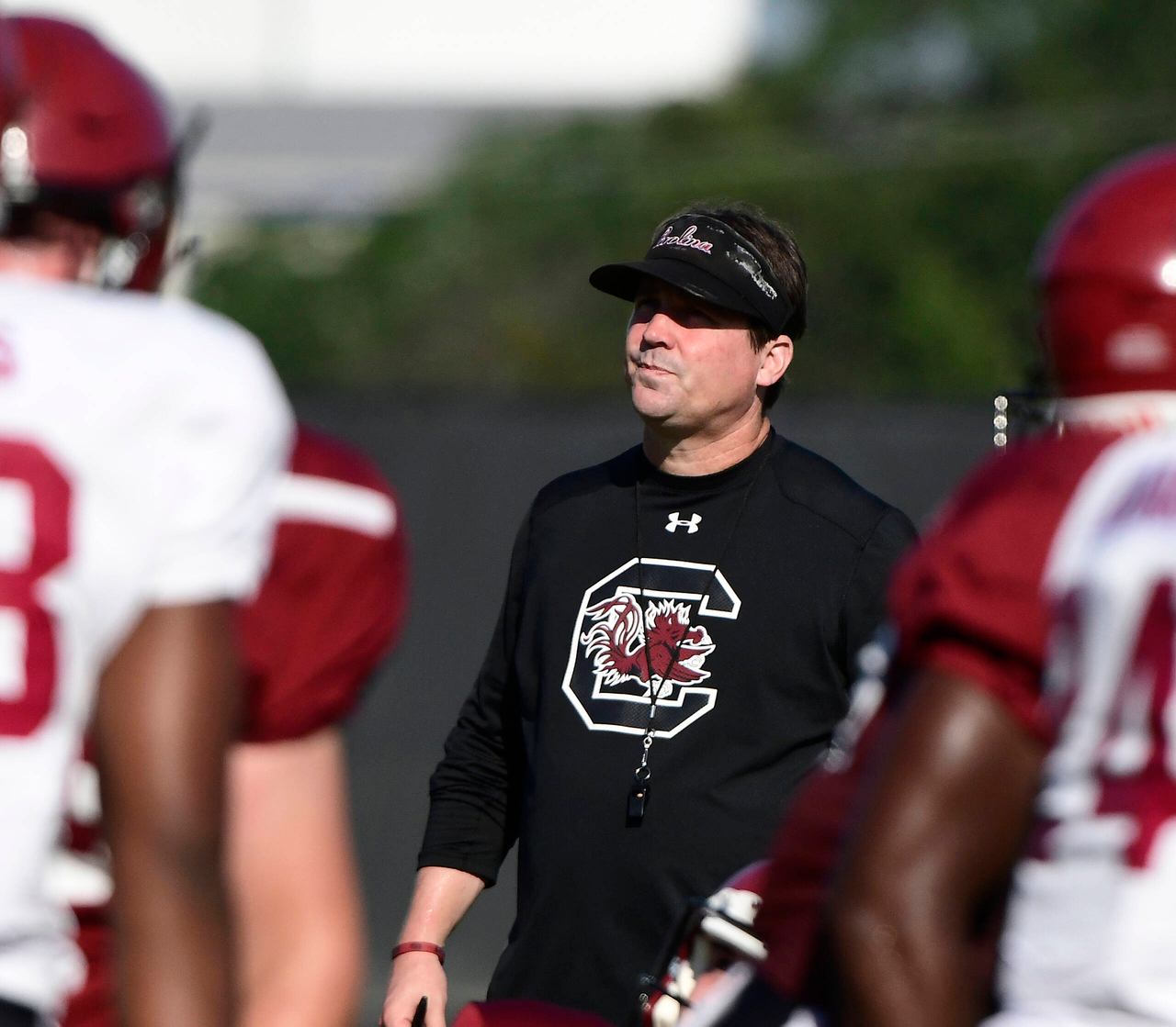 Will Muschamp at practice | Aug. 6, 2018 | Photo by Allen Sharpe