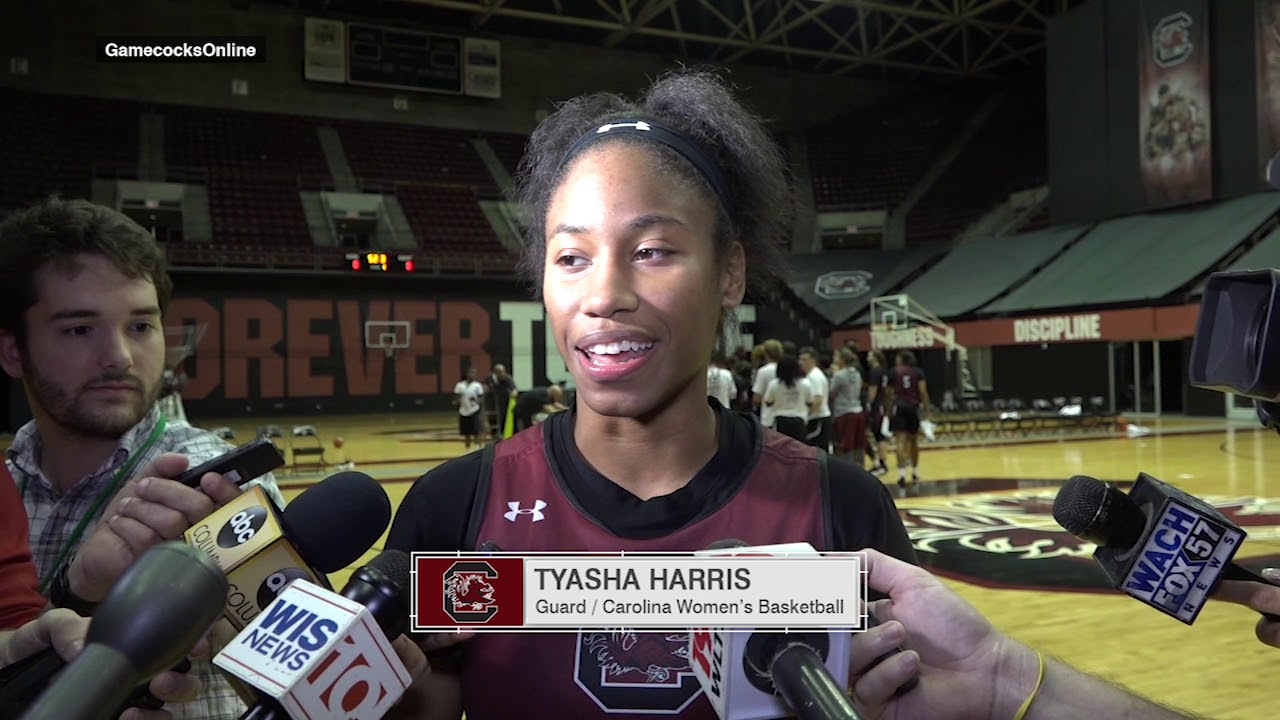 WBB: Tyasha Harris Speaks With Media Following First Practice