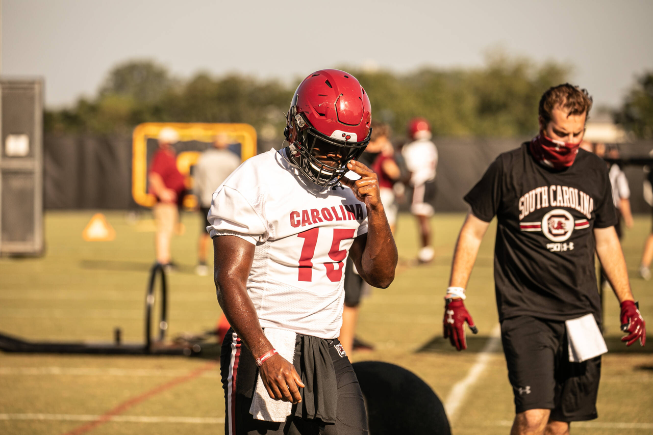 Aaron Sterling (15) | Thursday, Sept. 3, 2020 | Ken & Cyndi Long Football Operations Center | Columbia, S.C. | Photos by South Carolina Athletics