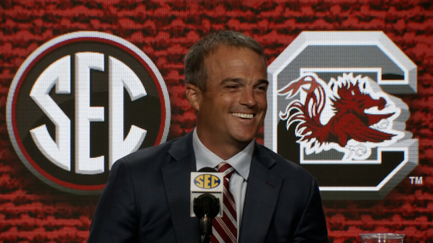Shane Beamer at SEC Football Media Day