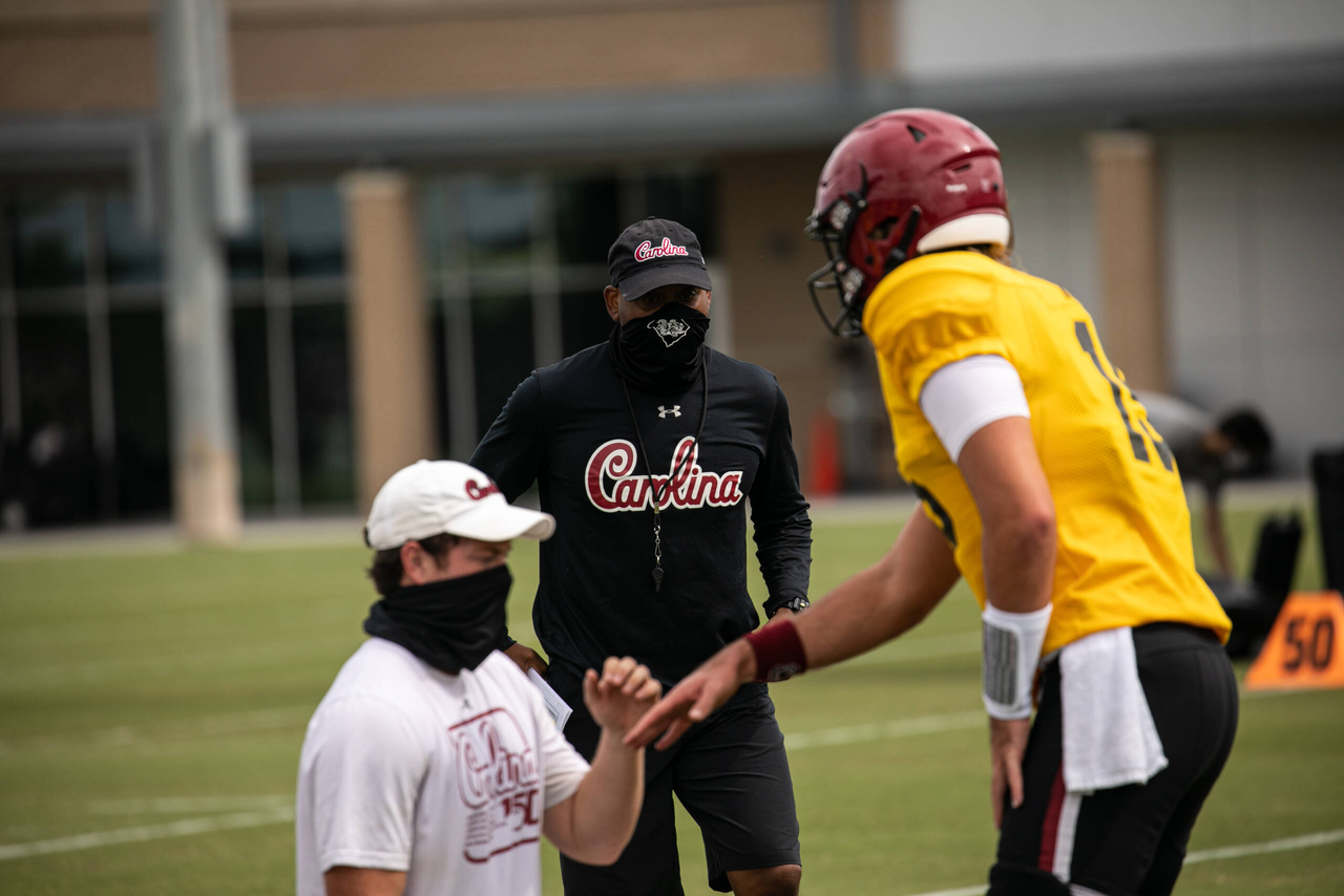 Running backs coach Desmond Kitchings | Saturday, Aug. 22, 2020 | Ken & Cyndi Long Football Operations Center | Columbia, S.C. | Photos by South Carolina Athletics