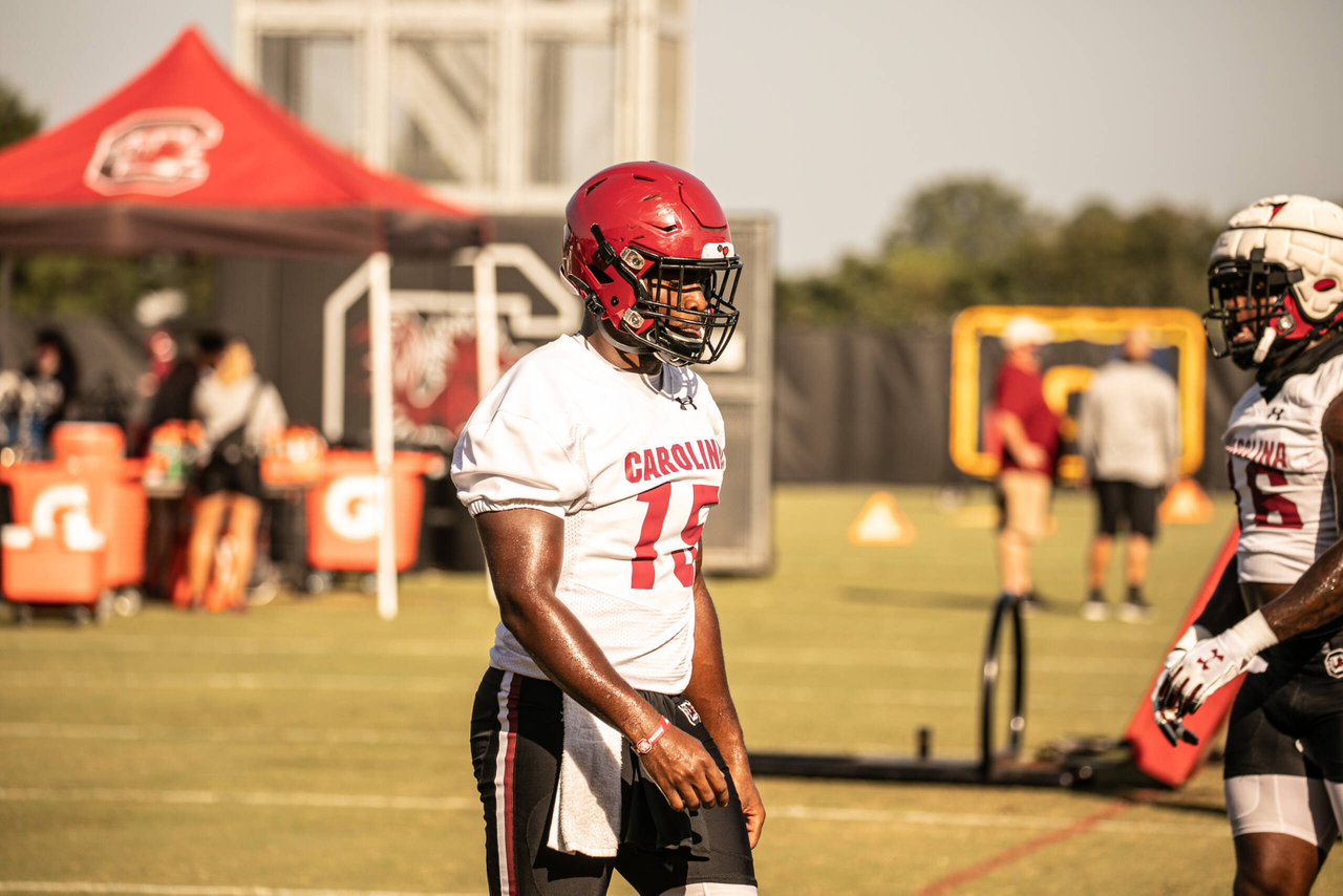 Aaron Sterling (15) | Thursday, Sept. 3, 2020 | Ken & Cyndi Long Football Operations Center | Columbia, S.C. | Photos by South Carolina Athletics