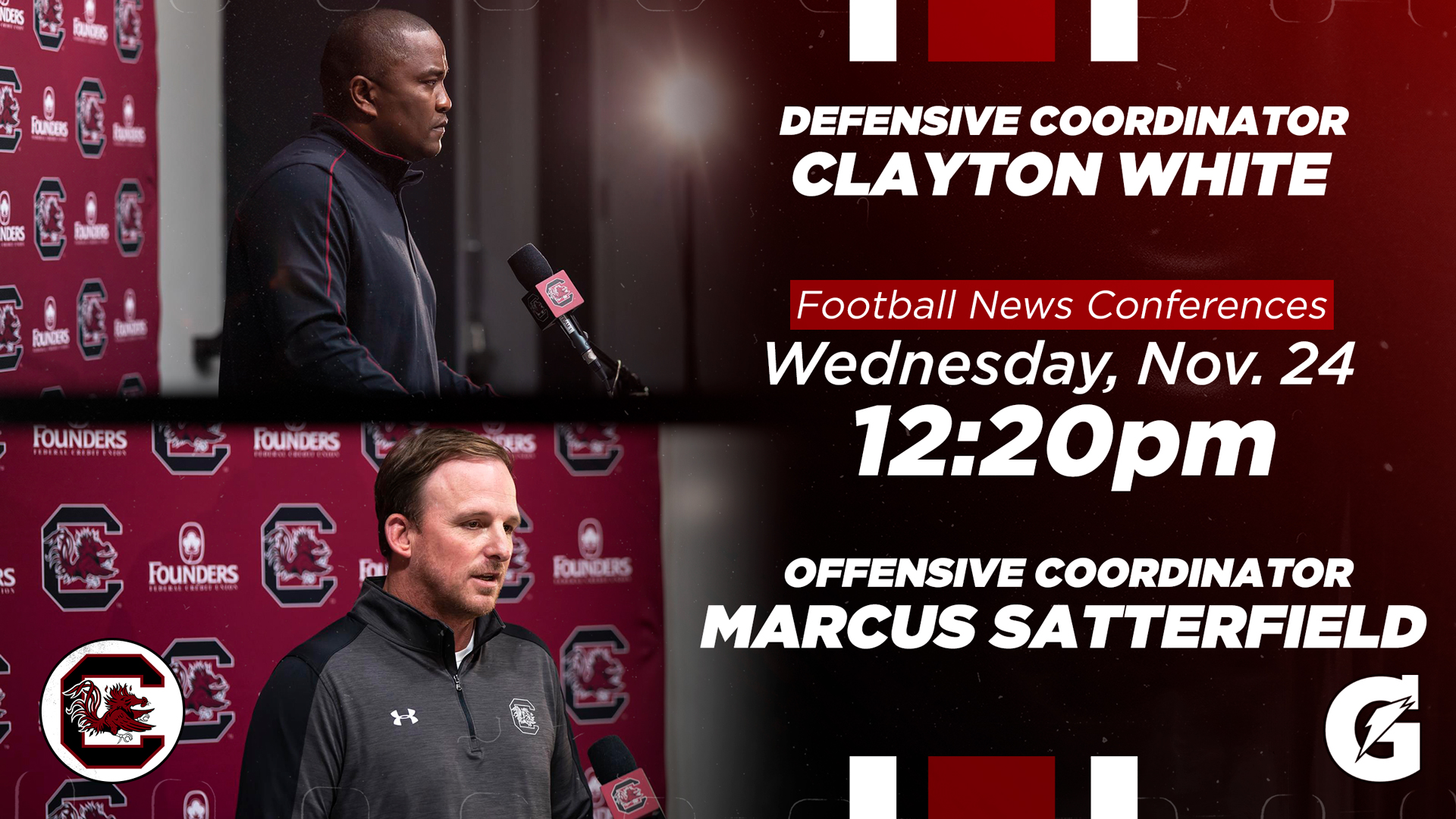 LIVE: Marcus Satterfield, Clayton White @ 12:20 PM