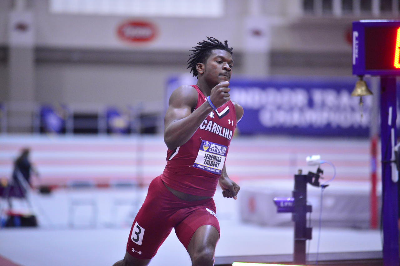 Jeremiah Talbert in action at the SEC Championships | Feb. 22-23 | Photo by Gunnar Rathbun