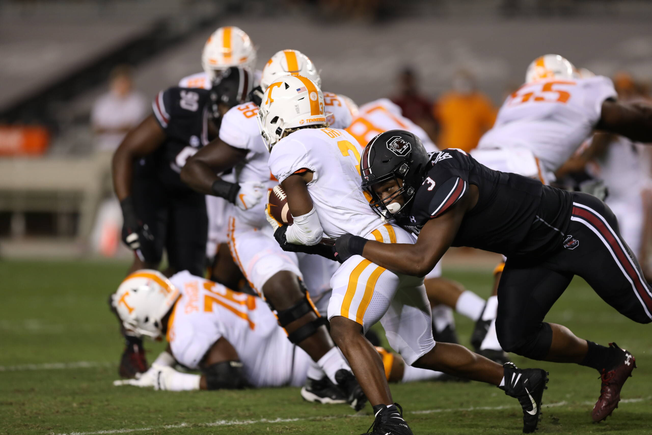 Jordan Burch (3)  | Saturday, Sept. 26, 2020 | Williams-Brice Stadium | Columbia, S.C. | Photos by South Carolina Athletics