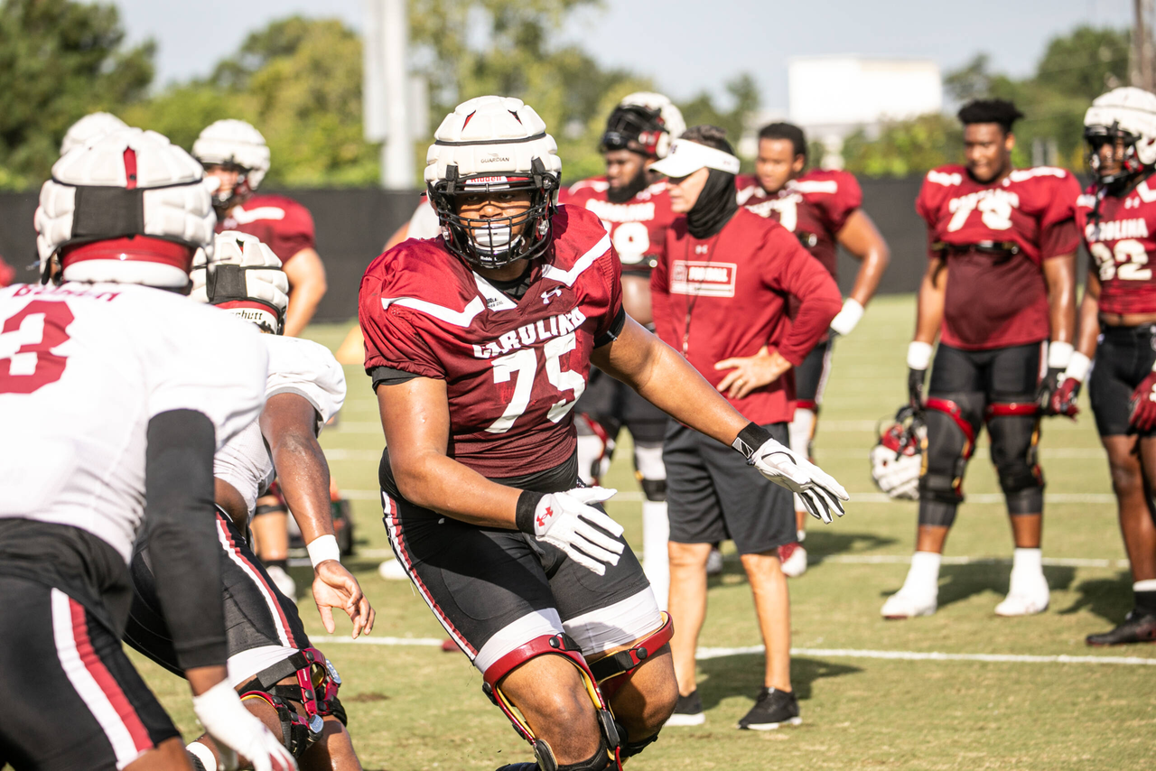 Jazston Turnetine (75) | Thursday, Aug. 27, 2020 | Ken & Cyndi Long Football Operations Center | Columbia, S.C. | Photos by South Carolina Athletics