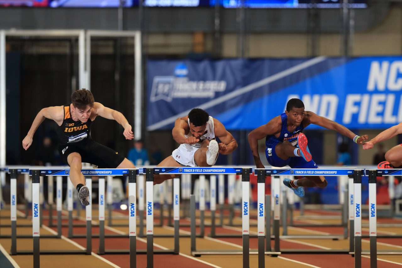 Isaiah Moore in action at the 2019 NCAA Indoor Championships | March 8, 2019 | Photo by Walt Middleton
