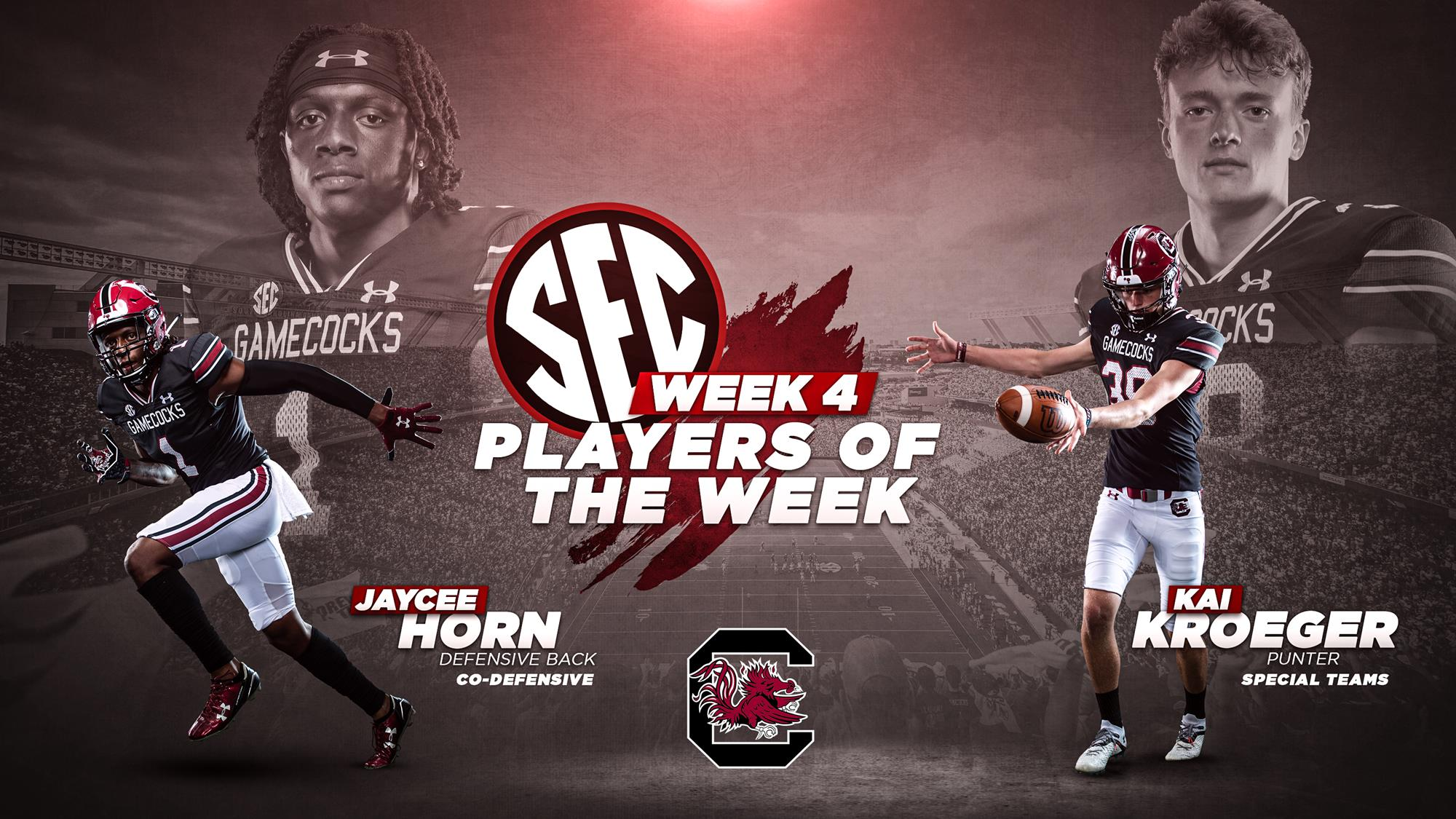Horn and Kroeger Earn SEC Player of the Week Honors