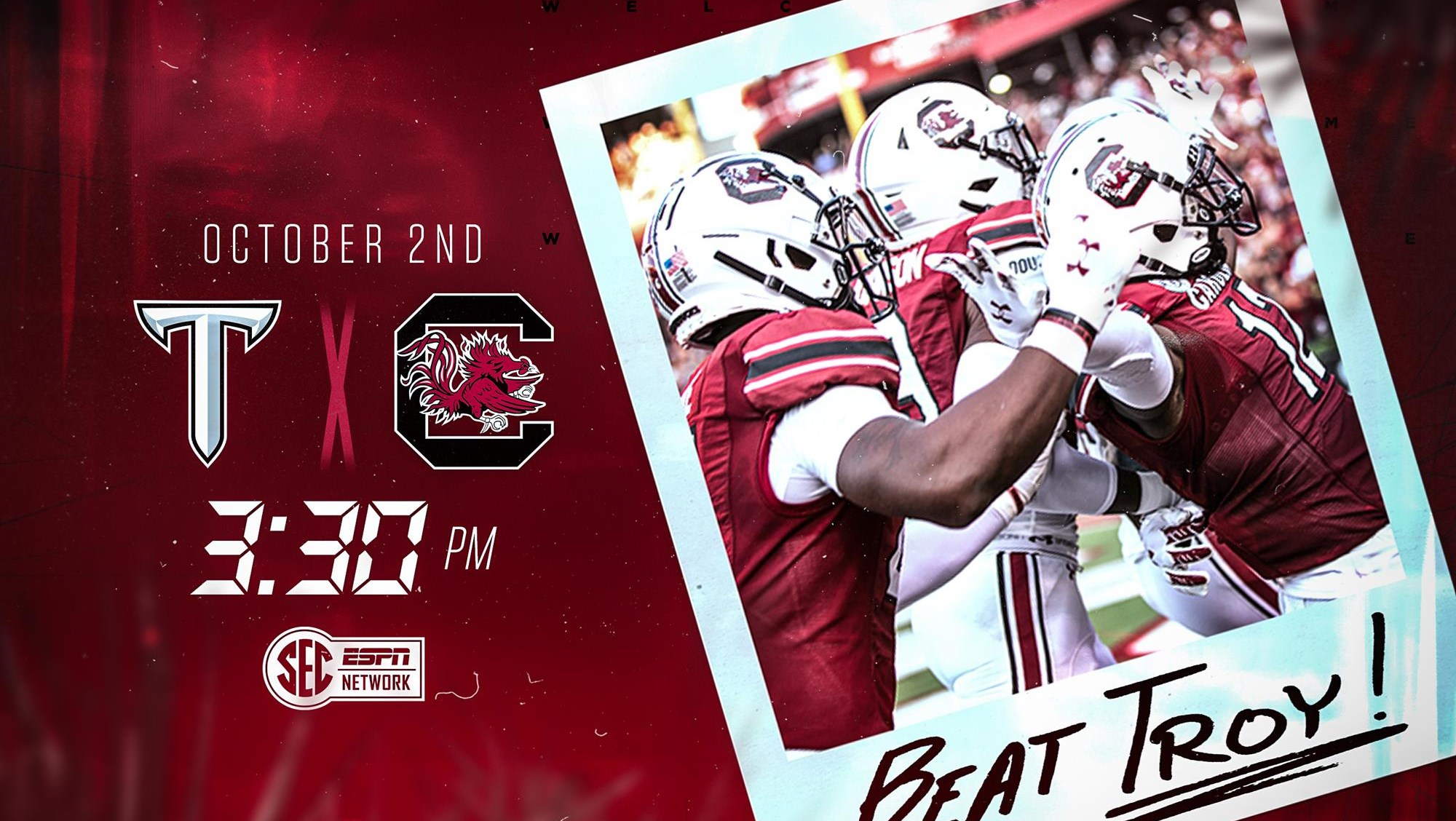 Gamecocks and Troy Set for 3:30 pm Kick on Oct. 2