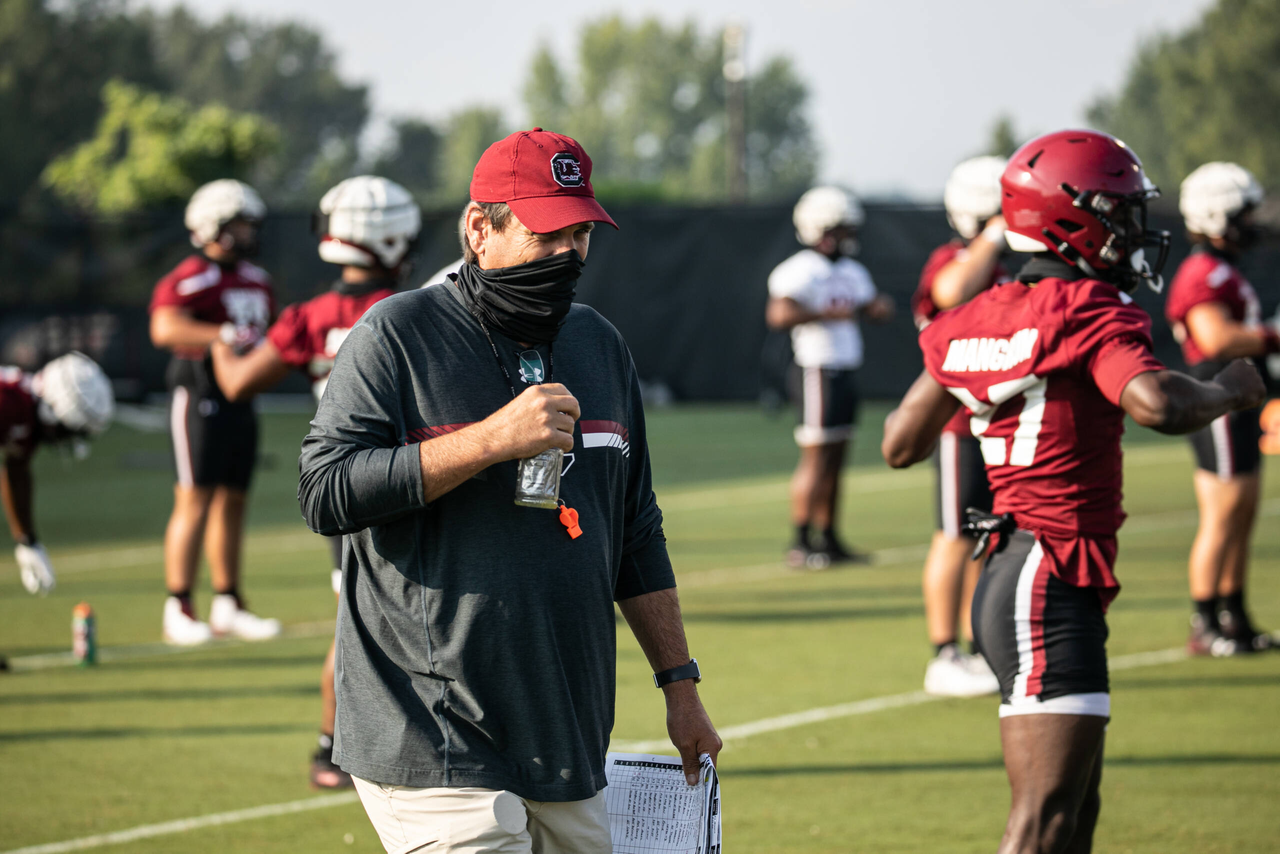 Offensive coordinator/QBs coach Mike Bobo Wednesday, Aug. 19, 2020 | Ken & Cyndi Long Football Operations Center | Columbia, S.C. | Photos by South Carolina Athletics