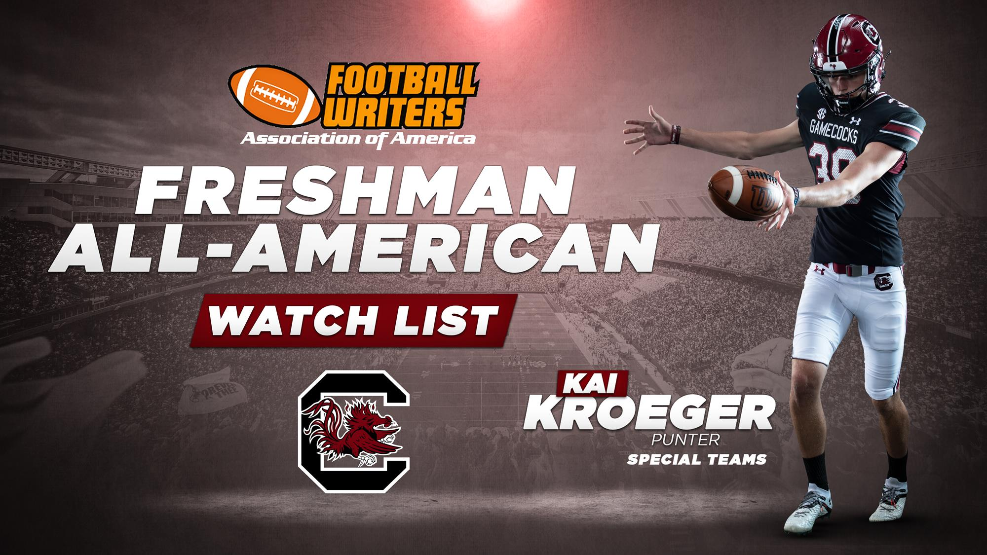 Kai Kroeger Named to Freshman All-American Watch List