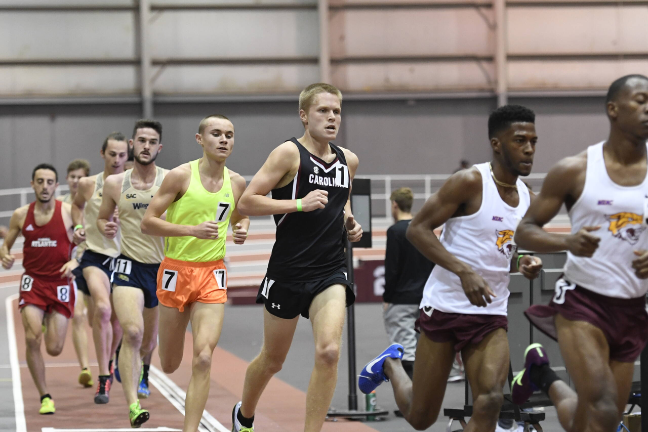 Carson Strom in action at the Gamecock Inaugural | Jan. 19, 2019 | Photo by Allen Sharpe