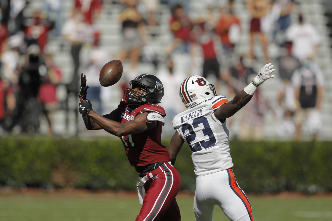 Xavier Legette vs Auburn, 10/17/2020, Williams-Brice Stadium, Photos by Travis Bell