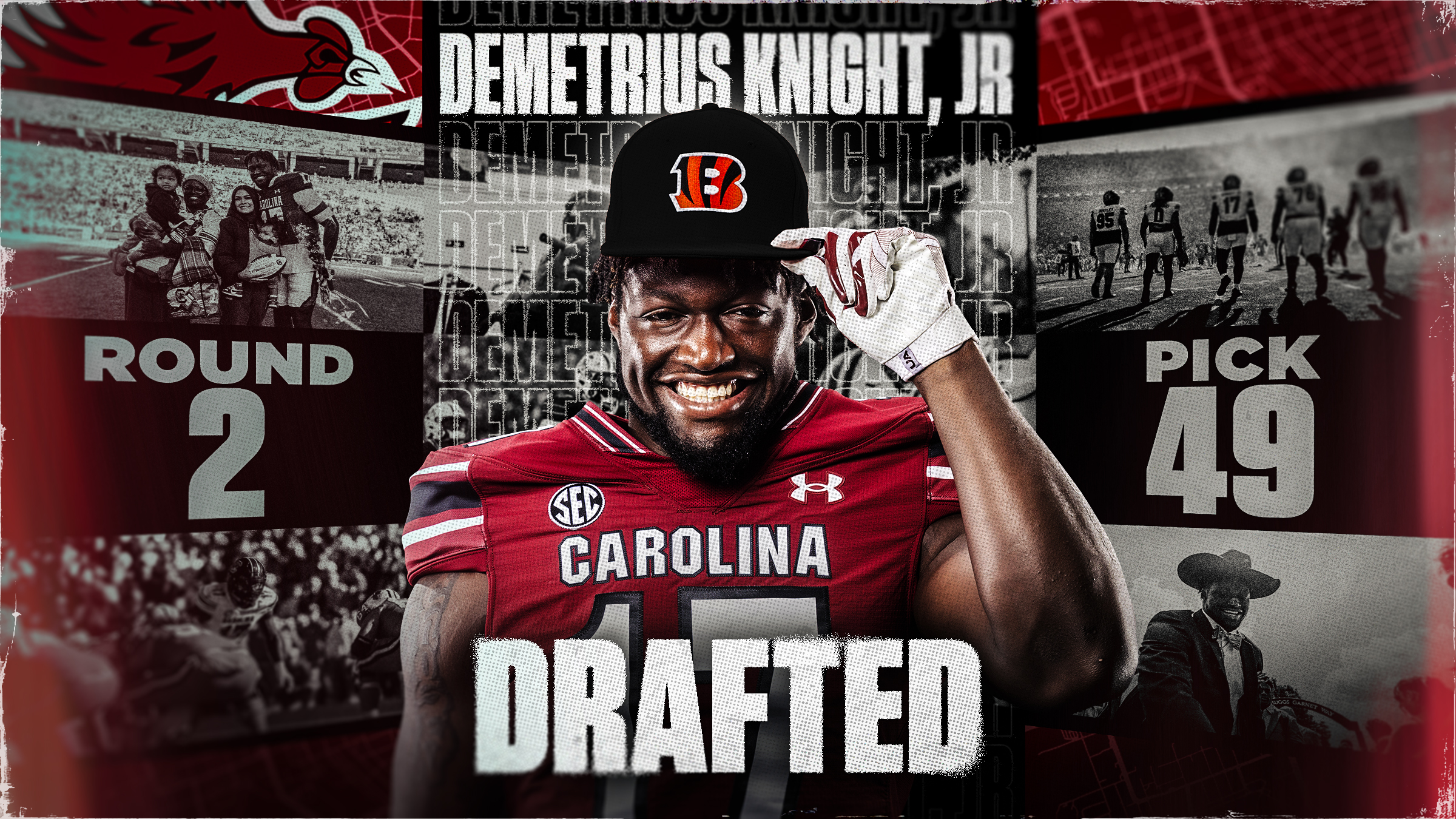 Demetrius Knight Jr. Selected by Cincinnati in the Second Round of the NFL  Draft – University of South Carolina Athletics