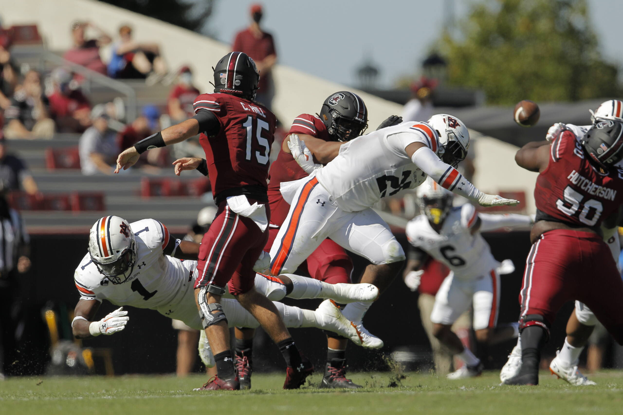 Collin Hill vs Auburn, 10/17/2020, Williams-Brice Stadium, Photos by Travis Bell