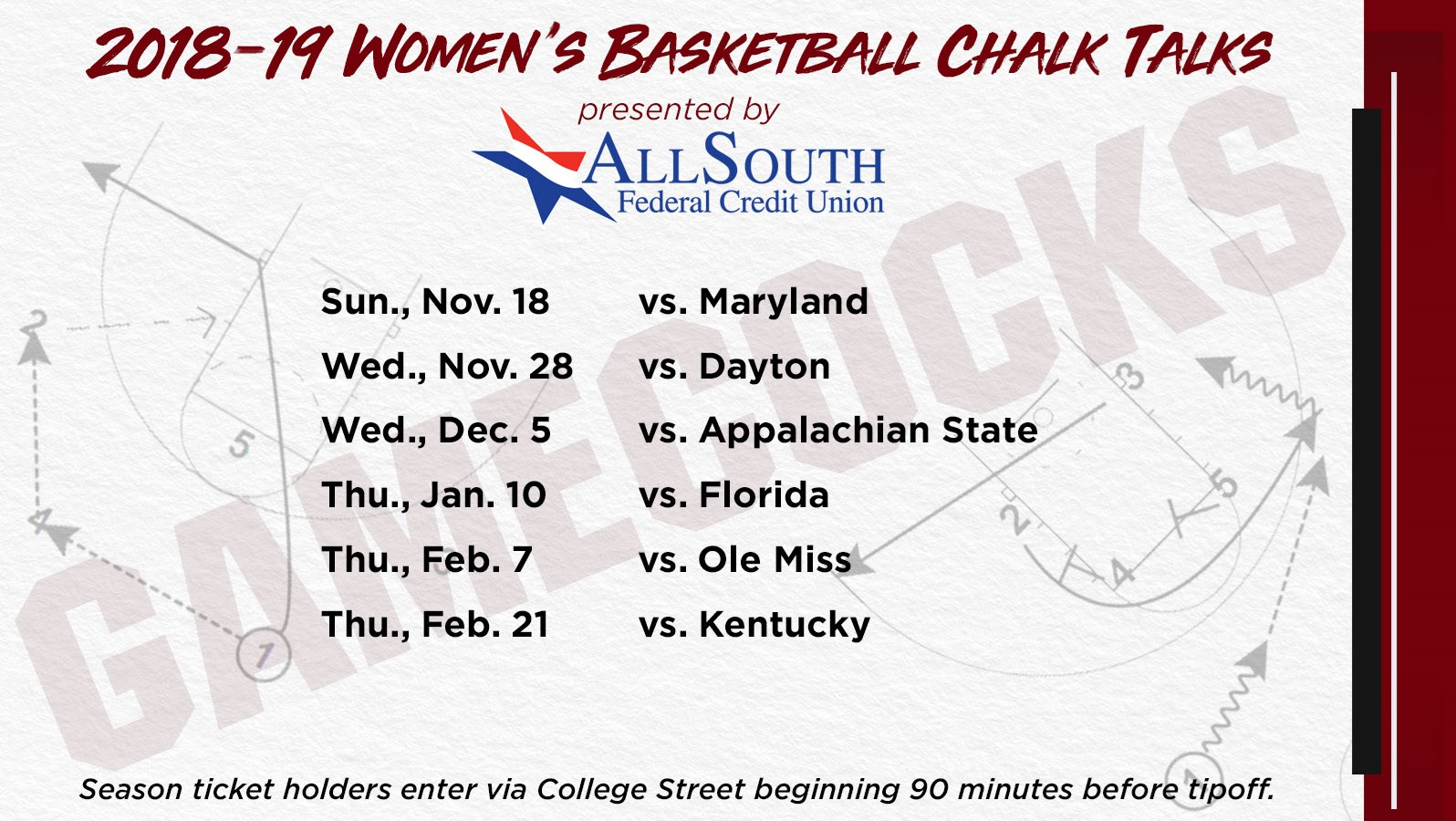 Women’s Basketball Releases 2018-19 Chalk Talk Dates