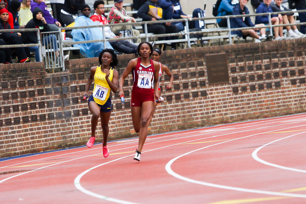 Aliyah Abrams in action at the 125th Penn Relays | Photo by Charles Revelle | April 26, 2019