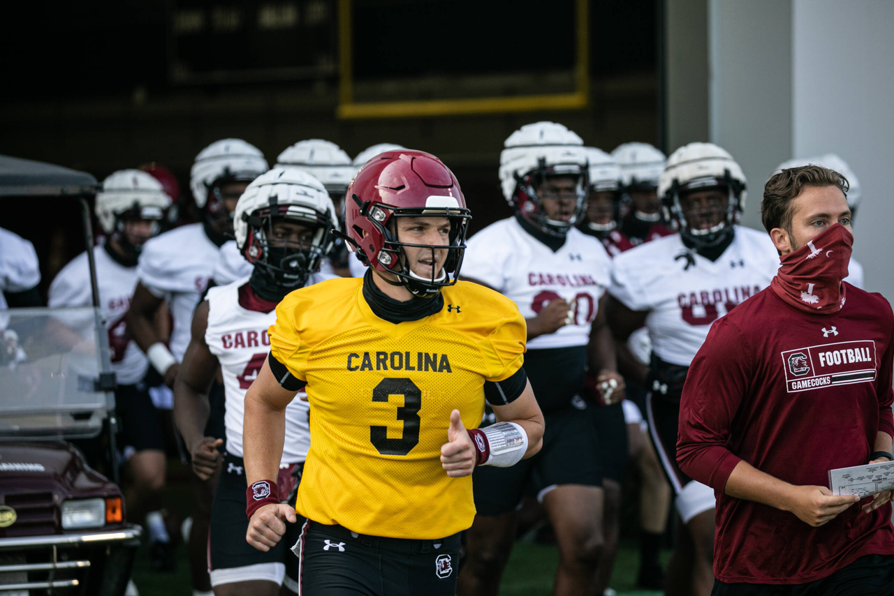Ryan Hilinski (3) | Wednesday, Aug. 19, 2020 | Ken & Cyndi Long Football Operations Center | Columbia, S.C. | Photos by South Carolina Athletics