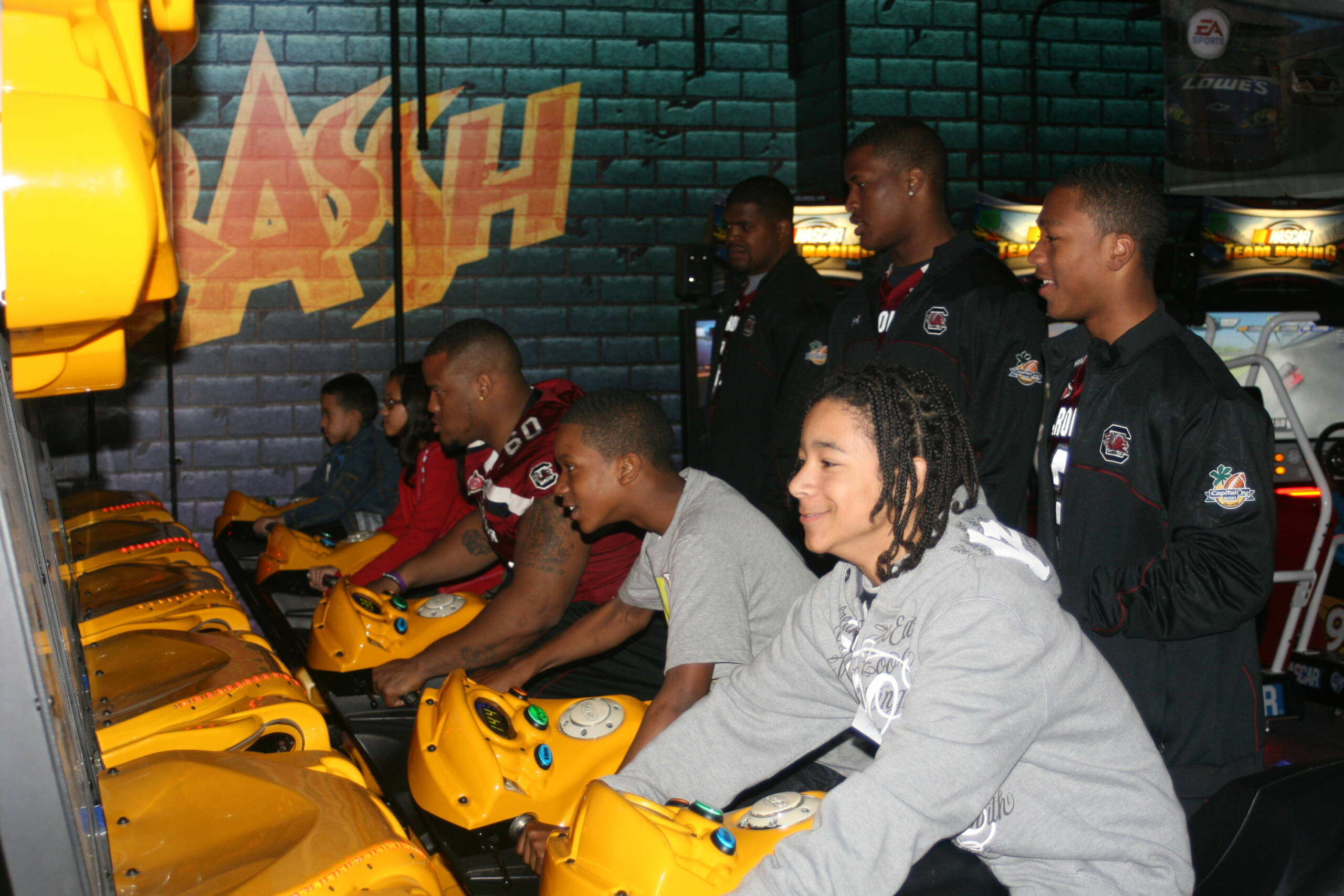 Gamecocks at Day for Kids Event at DisneyQuest