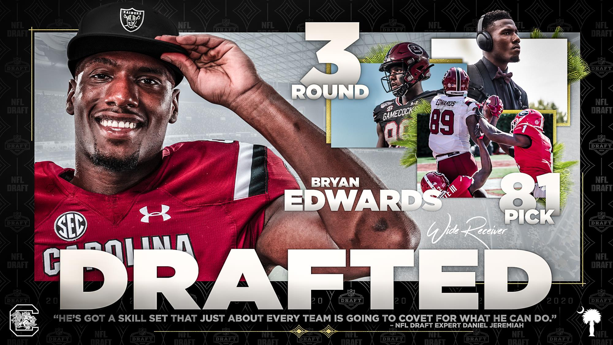 Edwards Selected by Las Vegas in the Third Round of NFL Draft