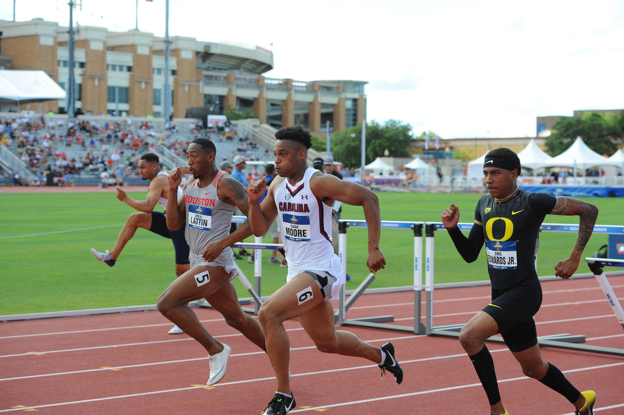 Isaiah Moore in action at the 2019 NCAA Outdoor Championships | June 5-8, 2019 | Photos by Cheryl Treworgy