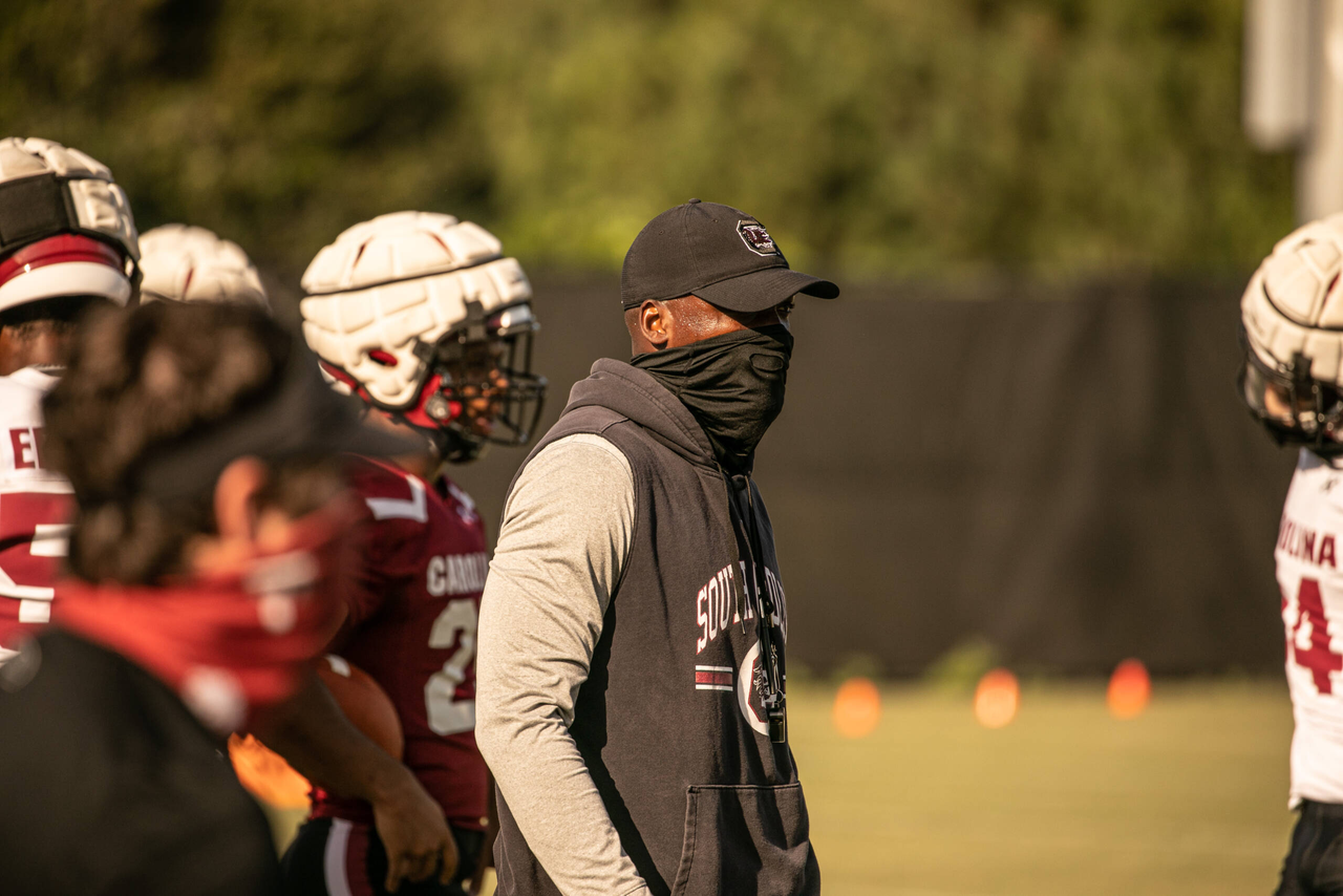 Linebackers coach Rod Wilson | Thursday, Sept. 3, 2020 | Ken & Cyndi Long Football Operations Center | Columbia, S.C. | Photos by South Carolina Athletics