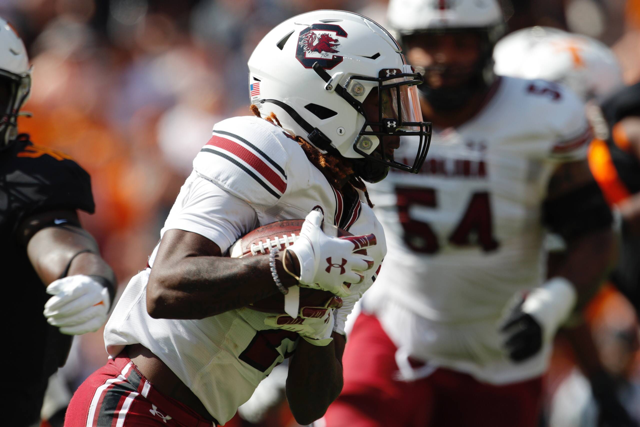 The South Carolina Gamecocks faced the Tennessee Volunteers in a Southeastern Conference East Division contest on Shields-Watkins Field at Neyland Stadium on Saturday, Oct. 9, 2021, in Knoxville, Tennessee. (Photo by Danny Parker)
