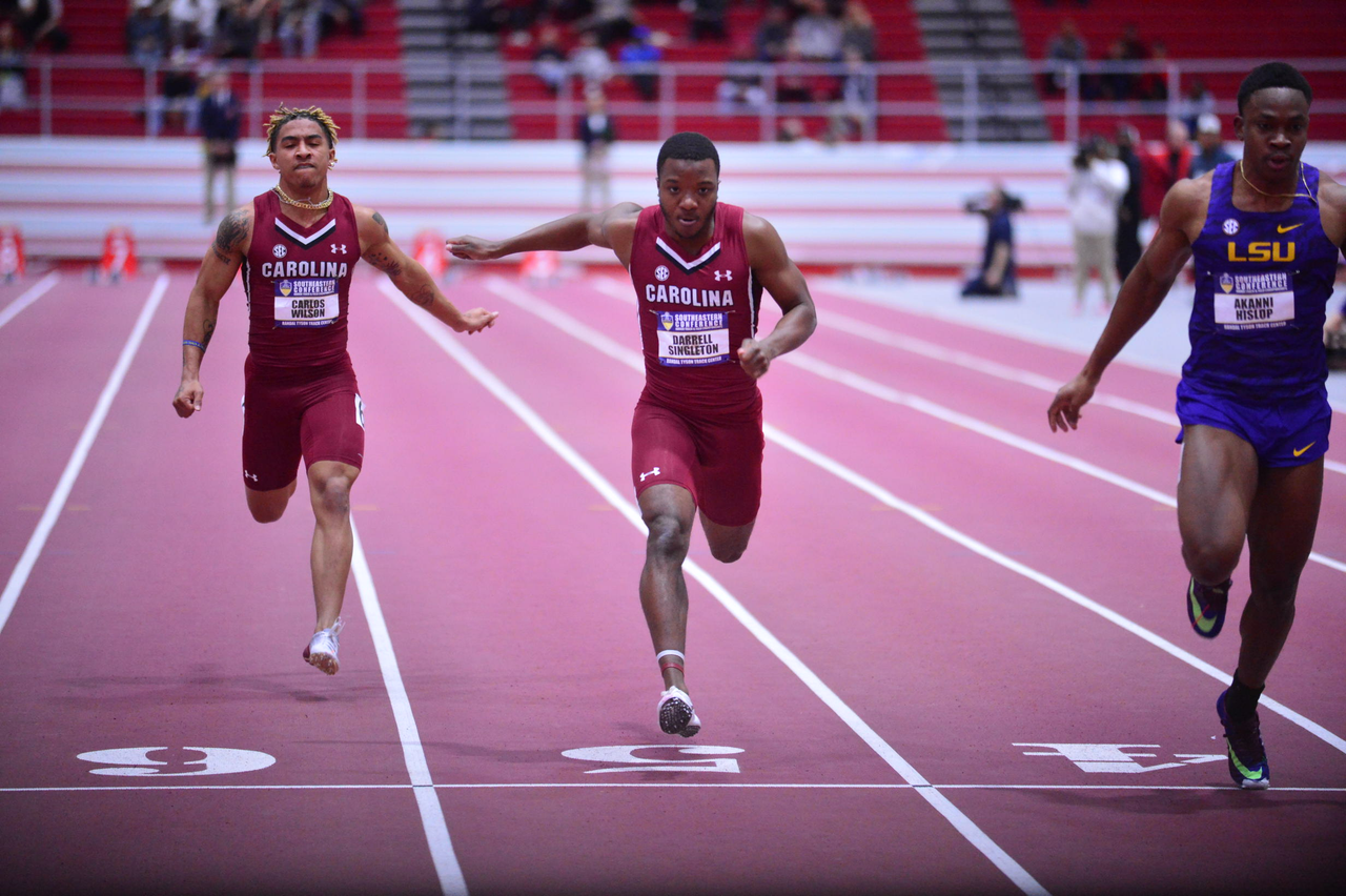 Darrell Singleton in action at the SEC Championships | Feb. 22-23 | Photo by Gunnar Rathbun