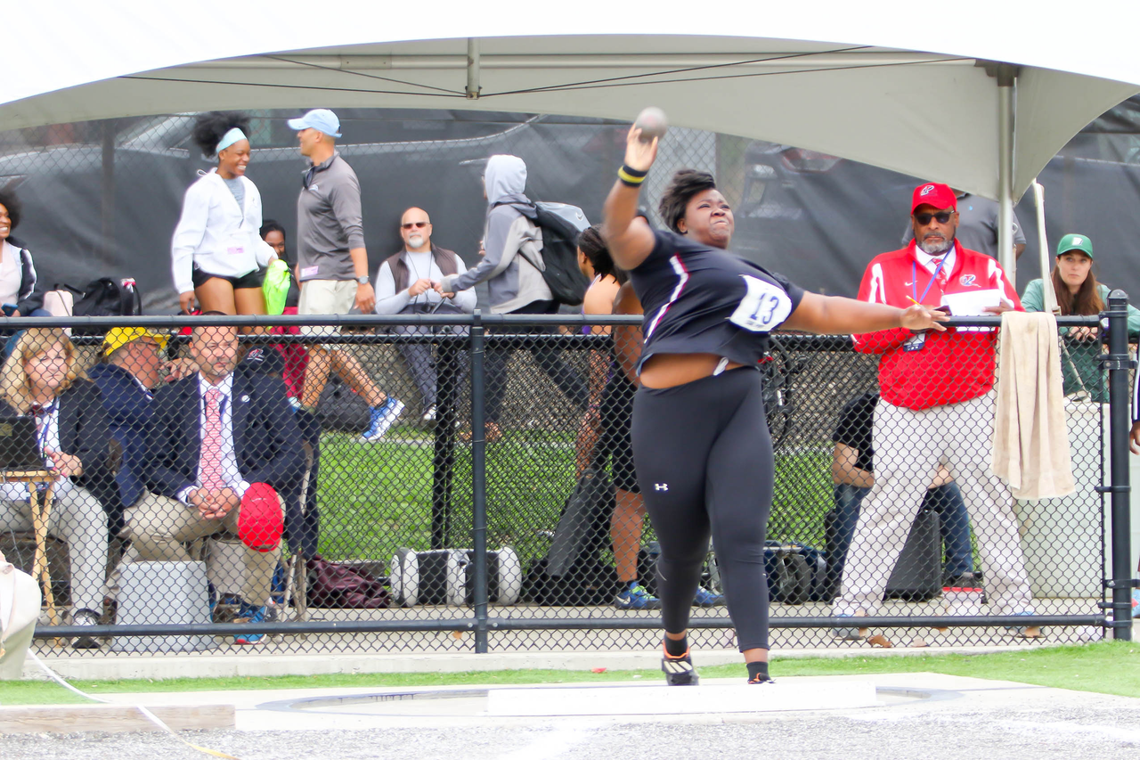 Carisma Holland in action at the 125th Penn Relays | Photo by Charles Revelle | April 25, 2019