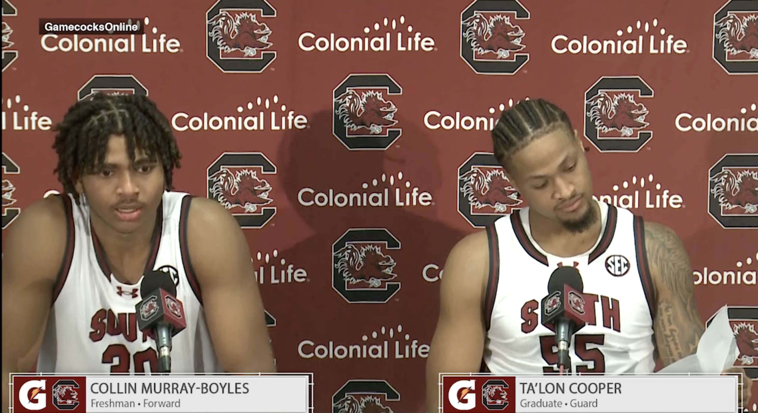 MBB PostGame News Conference: Collin Murray-Boyles and Ta'Lon Cooper - (Ole Miss)