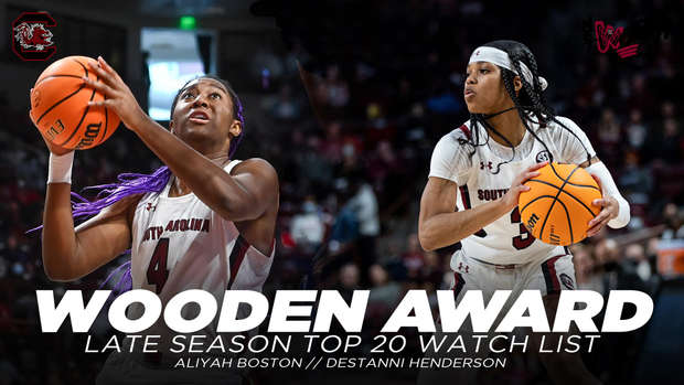 2022 Wooden Award Late Season Graphic - Aliyah Boston, Destanni Henderson