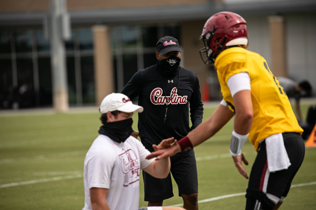 Running backs coach Desmond Kitchings | Saturday, Aug. 22, 2020 | Ken & Cyndi Long Football Operations Center | Columbia, S.C. | Photos by South Carolina Athletics