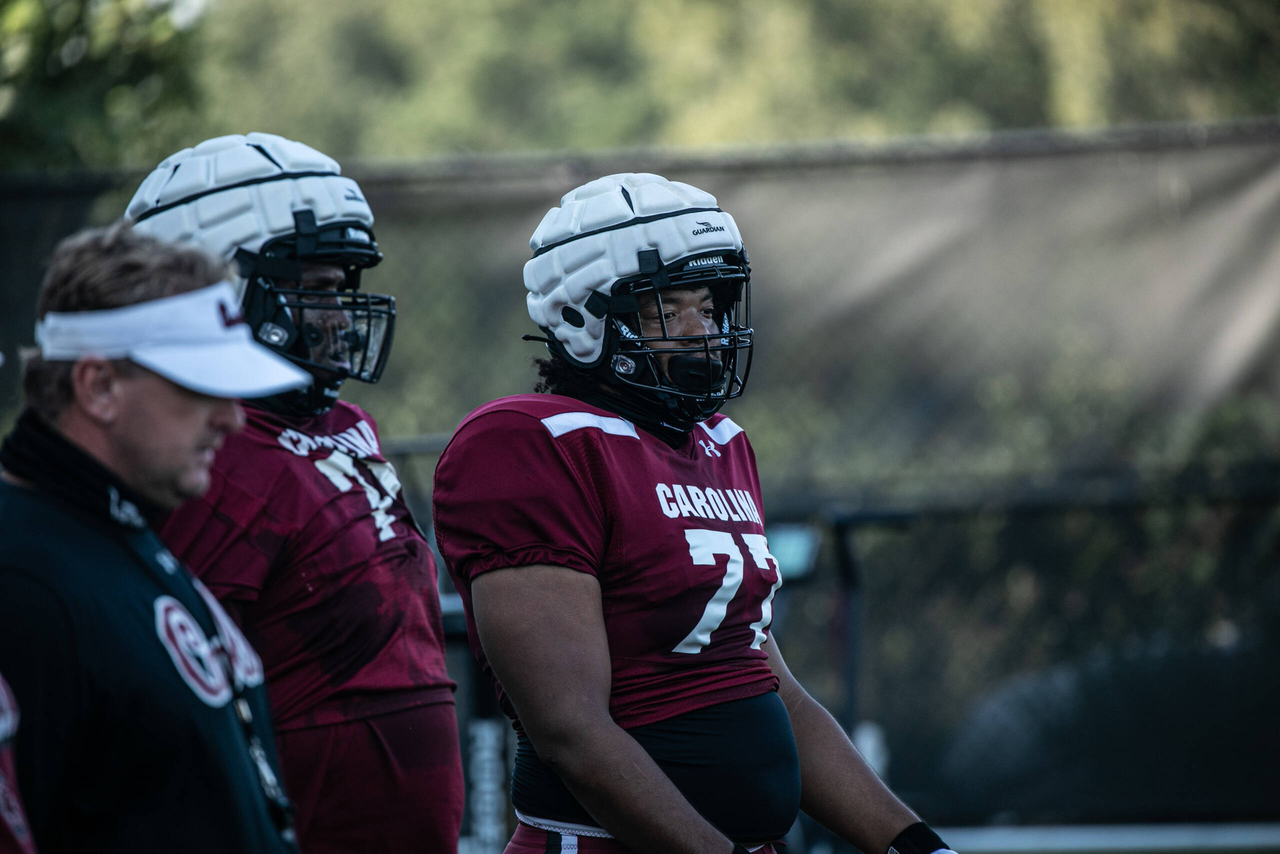 Vershon Lee (77) | Tuesday, Sept. 8, 2020 | Ken & Cyndi Long Football Operations Center | Columbia, S.C. | Photos by South Carolina Athletics