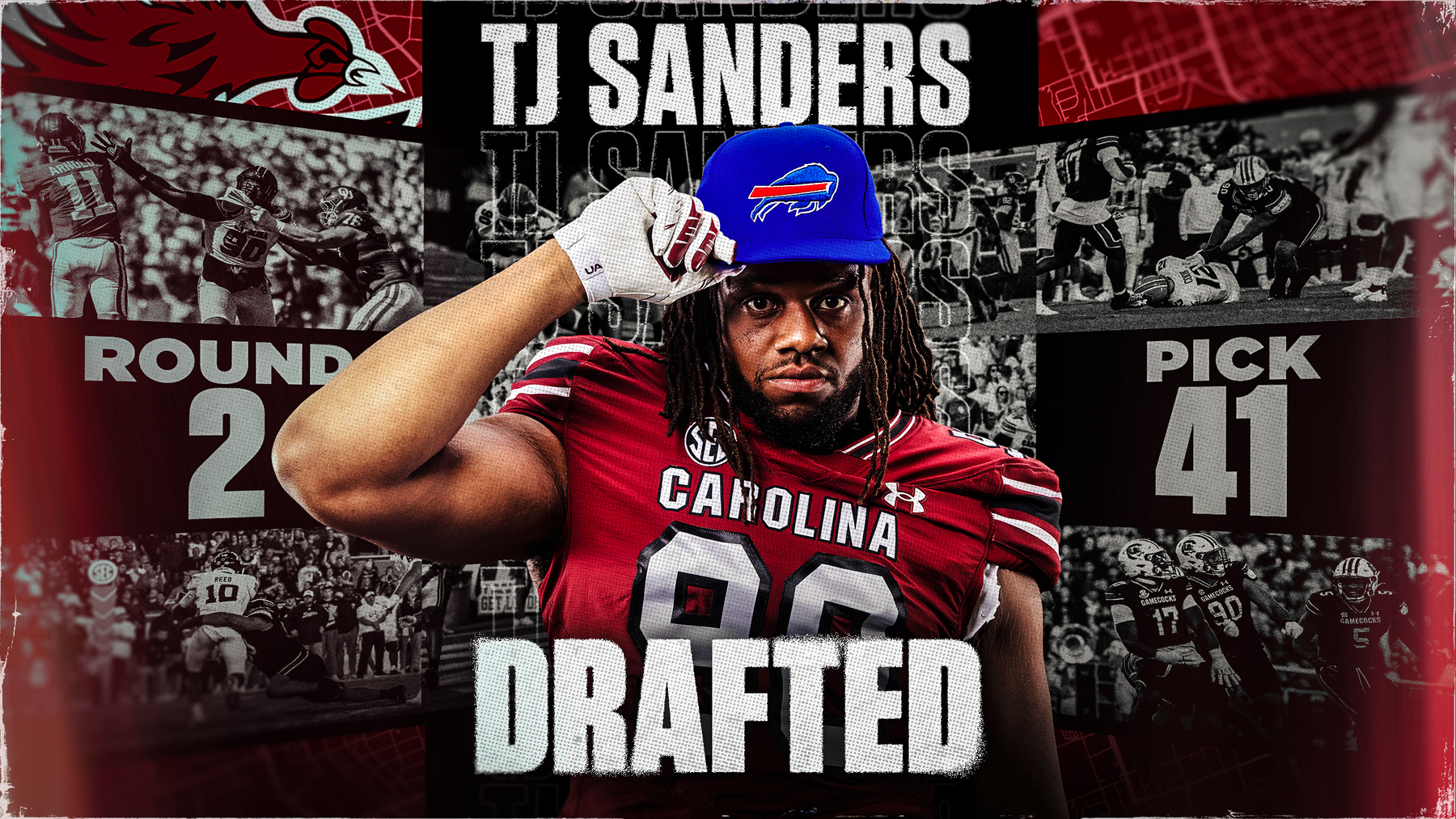 T.J. Sanders Selected by Buffalo in the Second Round of the NFL Draft
