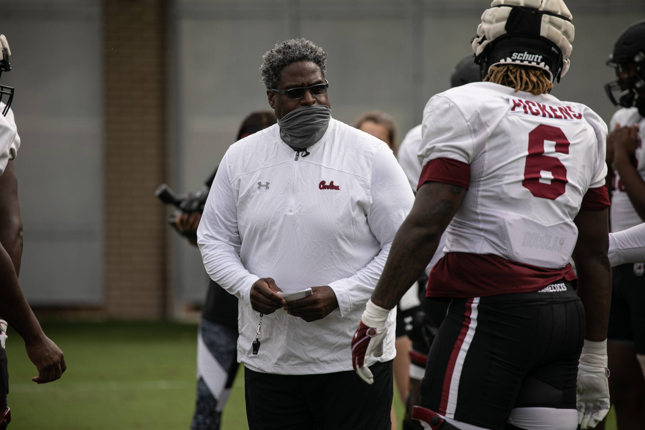 Defensive line coach Tracy Rocker | Tuesday, Sept. 15, 2020 | Ken & Cyndi Long Football Operations Center | Columbia, S.C. | Photos by South Carolina Athletics