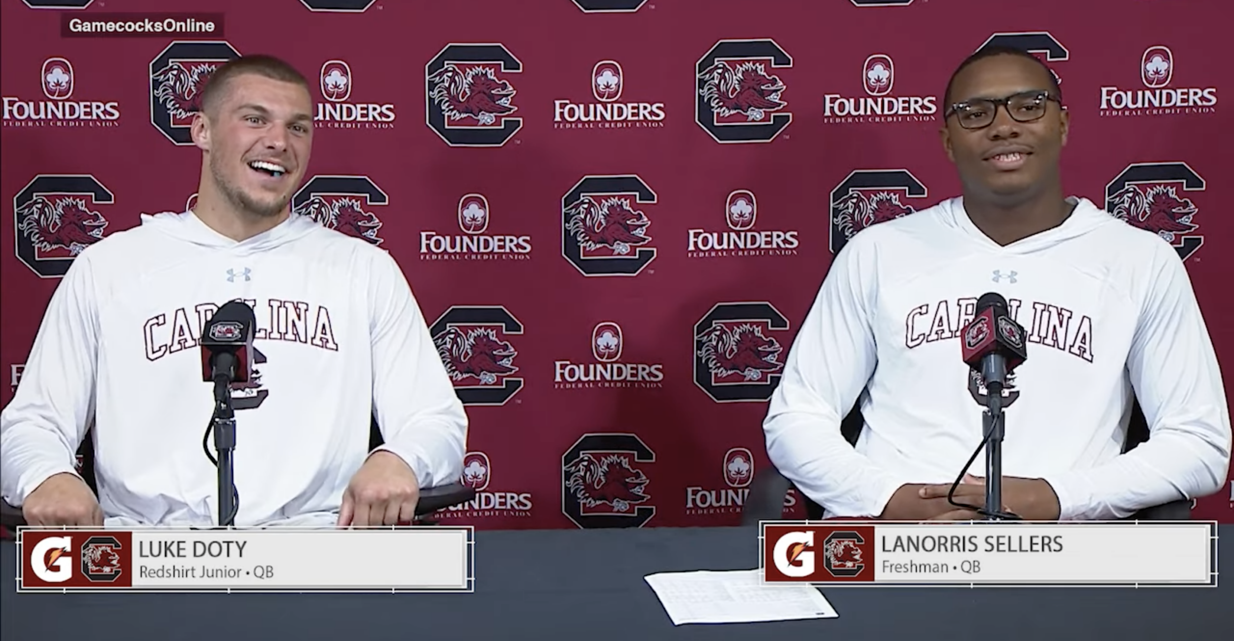 PostGame News Conference: Luke Doty and LaNorris Sellers - (Furman)