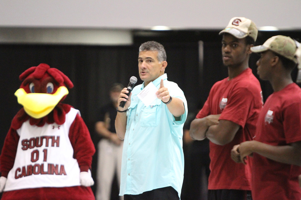 South Carolina Men's Basketball Visits Fort Jackson