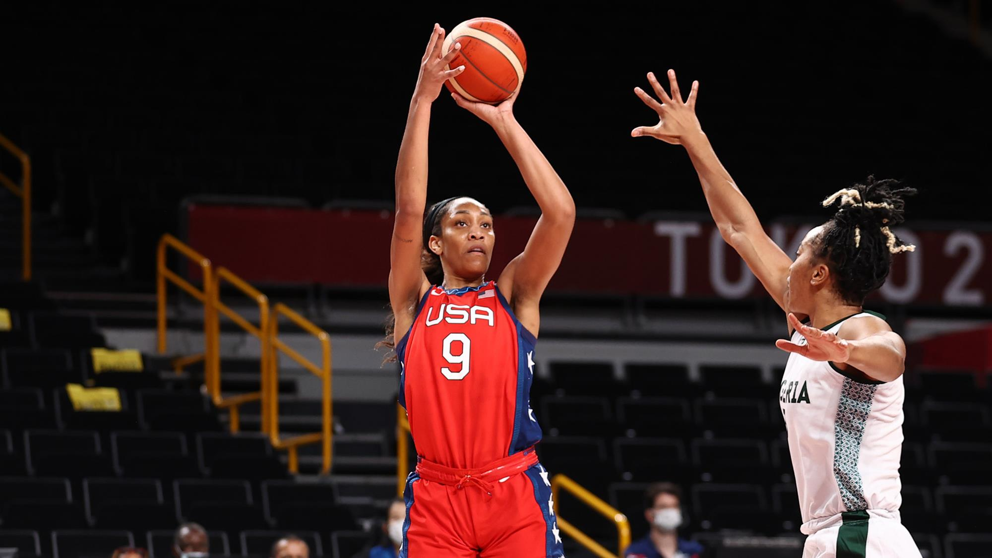 Wilson Delivers Double-Double in Olympic Debut