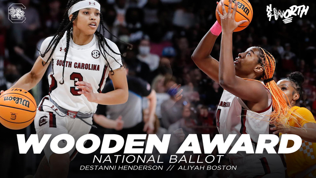 2022 Wooden Award National Ballot Graphic - Destanni Henderson, Aliyah Boston
