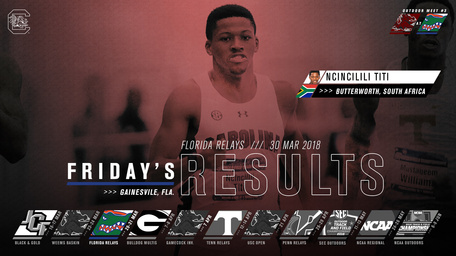 Titi Surges to NCAA 200m Lead at Florida Relays