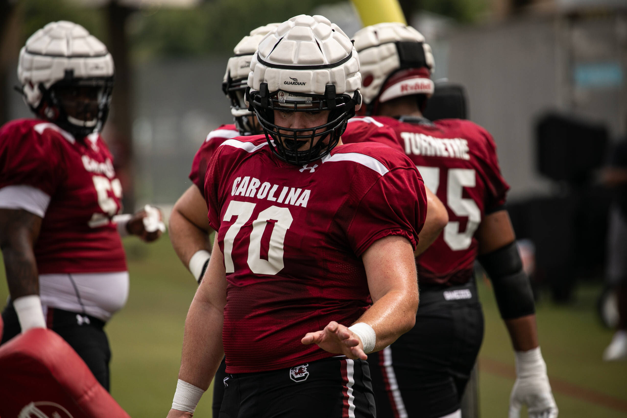 Hank Manos (70) | Saturday, Aug. 22, 2020 | Ken & Cyndi Long Football Operations Center | Columbia, S.C. | Photos by South Carolina Athletics